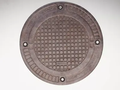 Round Metal Manhole Cover Low-poly 3D model