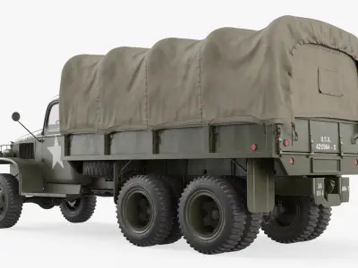  WWII GMC CCKW 6x6 Army Truck with Covered Bed Green Old Rigged 