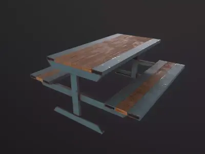 Skate Park Bench 3D Model Low-poly 3D model