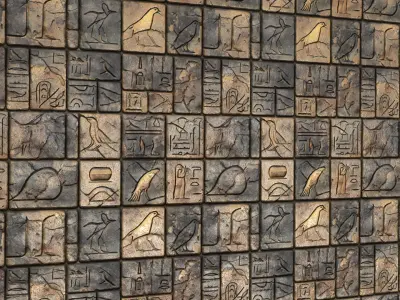 10 Egypt wall VOL01 4K Seamless PNG PBR Textures Texture