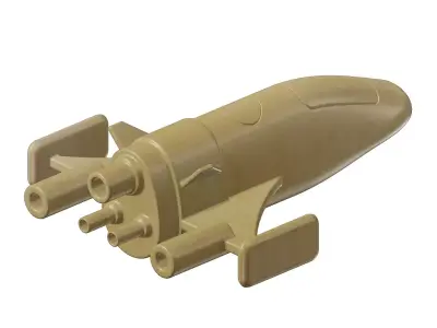 Wooden Space Ship Toy 3D model