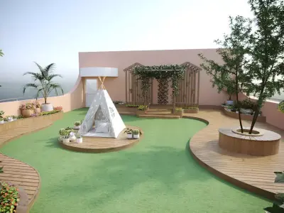 Layout of playing area of roof 3D model