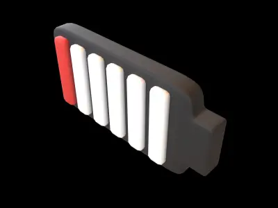 Battery Symbol v3 002 Low-poly 3D model