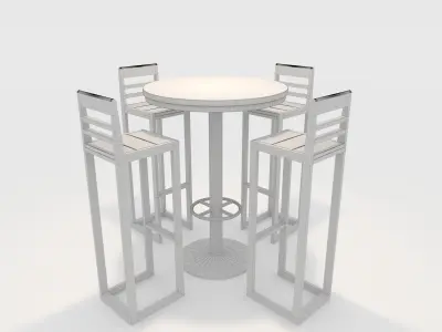 Bar Table And Chair 6 3D model