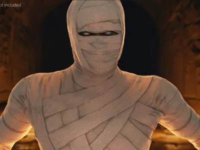  Mummy in Clean Bandage Rigged for Maya 