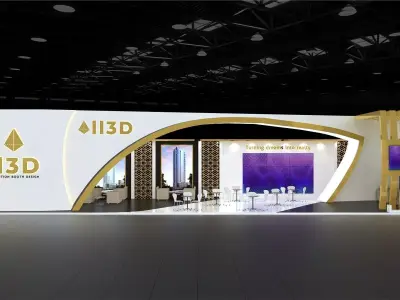 Exhibition Stand Stall One Side Open 24X9  3D model