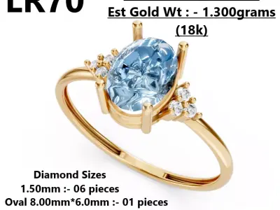 Lightweight Diamond Ring 3D print model