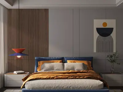 Alivar Lady B Modern Upholstered Bed  3D model