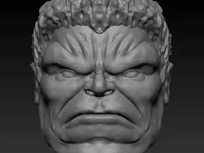 Red Hulk head sculpt 3D print model 3D model