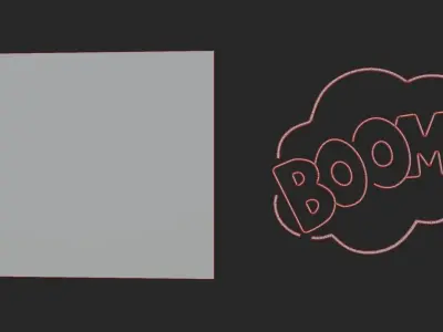 Neon Boom bomb sign p1 Low-poly 3D model