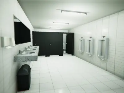 Public Bathroom Clean BloodDirt Low-poly 3D model