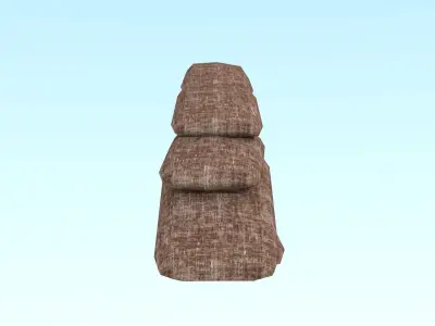Sandbags pile of bricks Free low-poly 3D model