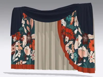 Curtain Low-poly 3D model