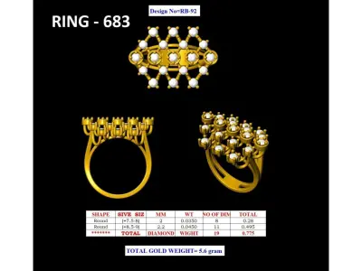 Dazzling Charm Luxe Diamond Ring for the Modern Lady 3D print model