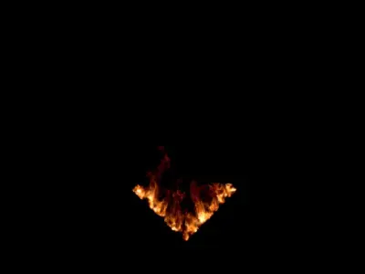 fire window burning square  3D model