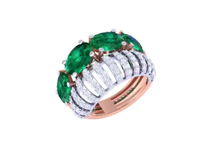 Women Ring  Render 3dm STL OBJ FBX Details 3D print model 303