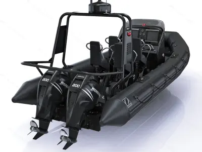  Military inflatable boat Zodiac and engine Mercury Verado 200 RHIB 