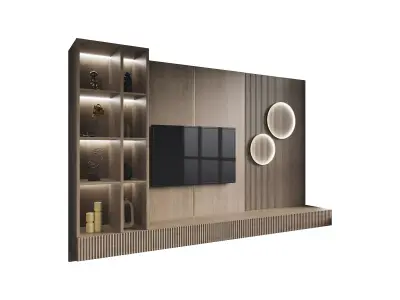 Tv wall set 1 3D model