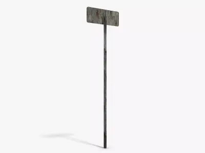 Damaged School Sign Low-poly 3D model