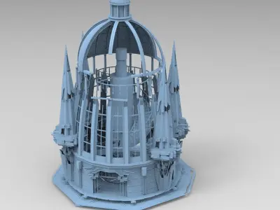 Volcano Tower castle 4 Towers  3D model