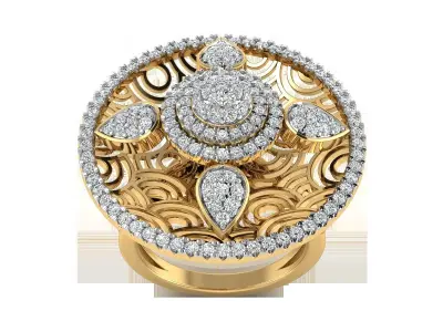 Light Weight Rose Gold Diamond Ring  -EZ R-219 3D print model