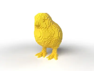 Chick Minecraft Voxel Low-poly 3D model