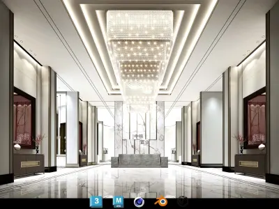 Contemporary Sales Office Environment - Full Scene for ArchViz Low-poly 3D model