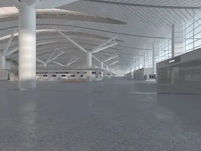 Airport hall 3D model
