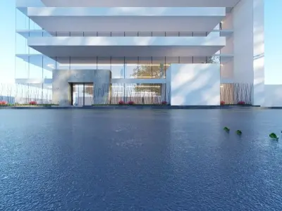3D Model Bank Building at City Intersection Low-poly 3D model