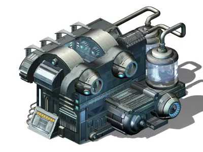 Sci Fi Building-Connection Wall 09 3D model