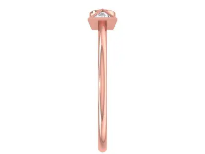Solitaire Women Light Weight trillion cut Stone Band Ring 3D print model