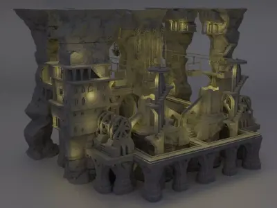 Modular Dwarf Mine Tabletop Terrain 28 MM 3D print model