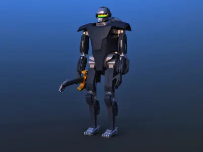 Futuristic Guitar Player Robot 3D model