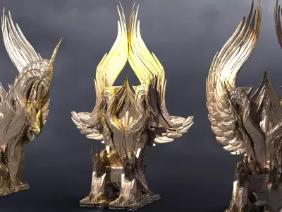 Gold Serpent Throne 3 designs  3D model