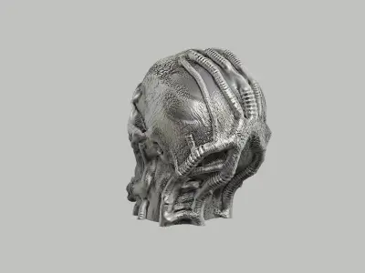 Robot Skull Headphone Stand  Cyborg Headset Stand 3D print model