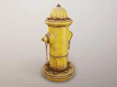 Fire Hydrant PBR Game Ready Low-poly 3D model