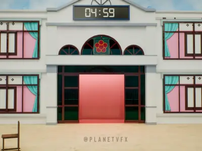 Squid Game Six Legged Pentathlon Game Level Low-poly 3D model