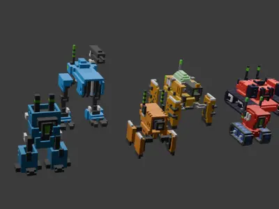 voxel or pixel robot -minecraft 3D model