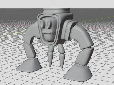 Lowpoly Cute Robot  Low-poly 3D model