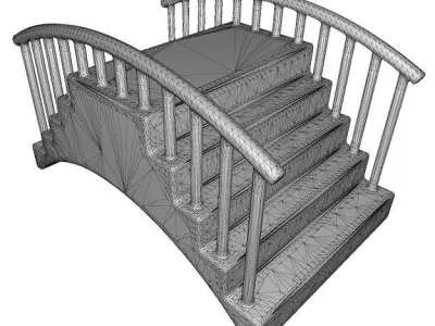 Marble Bridge Low-poly 3D model