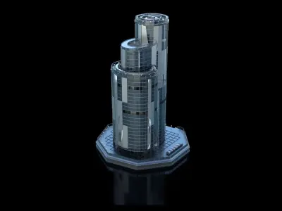 Futuristic Future Modern City Building Skyscraper 24 3D model