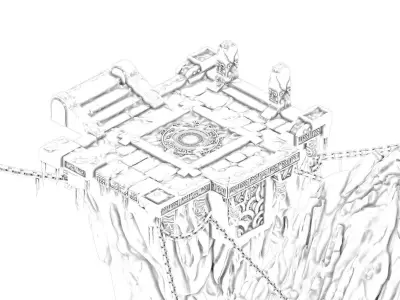 White camel mountain - mountain platform 3D model