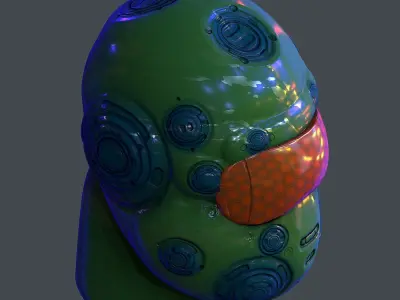 Gas mask helmet scifi Low-poly character art game space  Low-poly 3D model 5