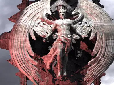 Dark Angel Statue With back piece  3D model