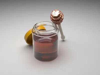 Honey With Honeycomb 3D model