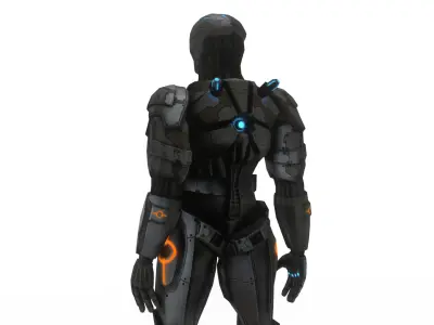 Sentinel Drone Unit Animated Sci-Fi Robot Low-poly 3D model