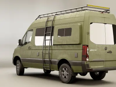 Mercedes Sprinter 4x4 Overlan Camper Military Green 