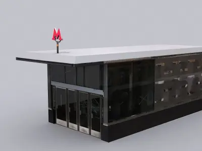 Subway entrance Low-poly 3D model get