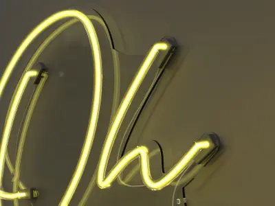 Oh Baby - Neon Sign 3D model