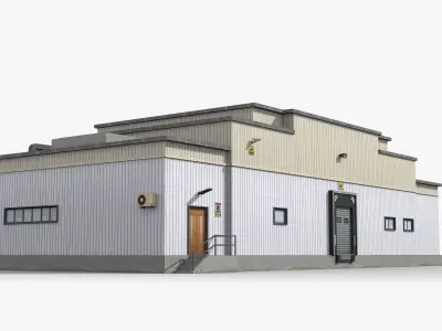Factory x10 Low-poly 3D model